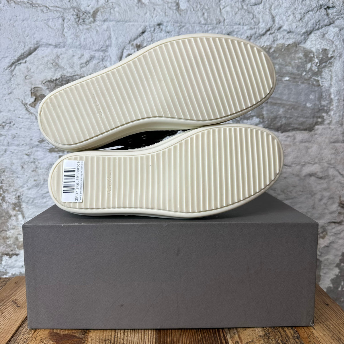 Rick Owens Jumbo Lace Macassar Milk Sneaker Sz 10 (43)