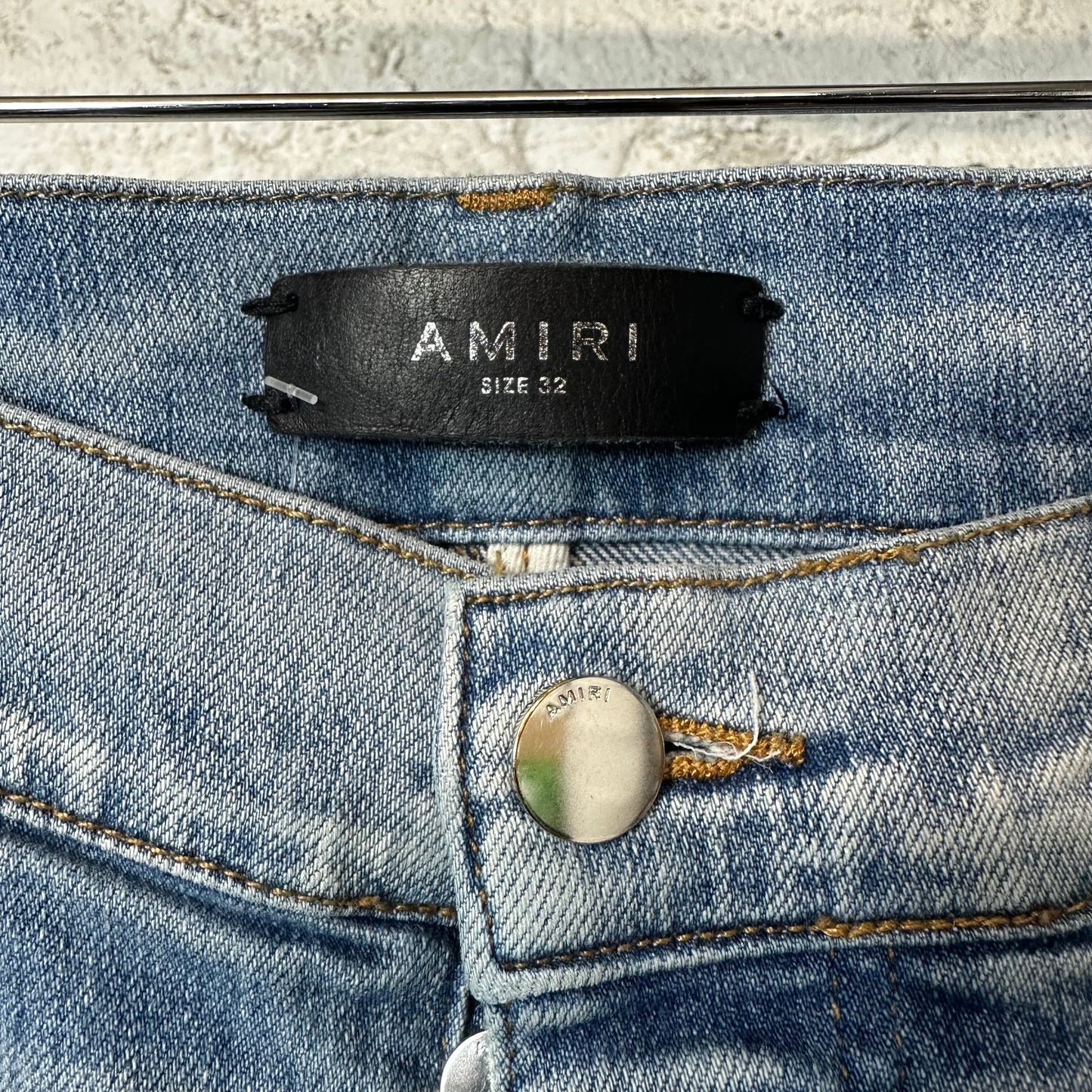 Amiri Multicolored Paisley Blue Denim Jeans Sz 32