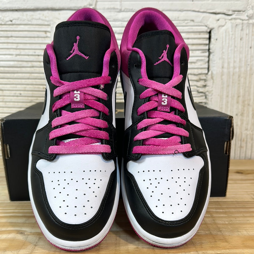 Air Jordan 1 Low Black Active Fuchsia Sz 9.5