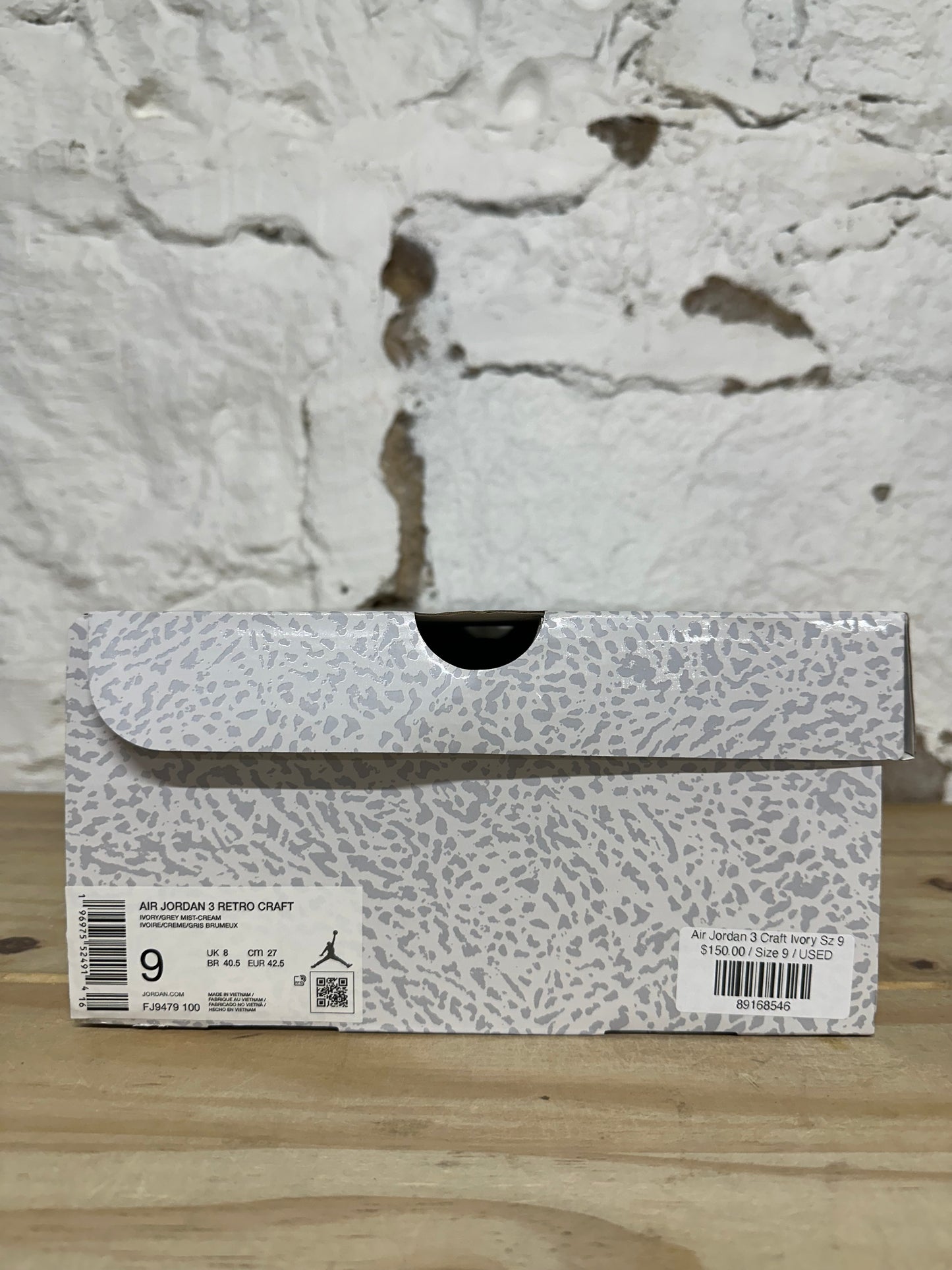 Air Jordan 3 Craft Ivory Sz 9