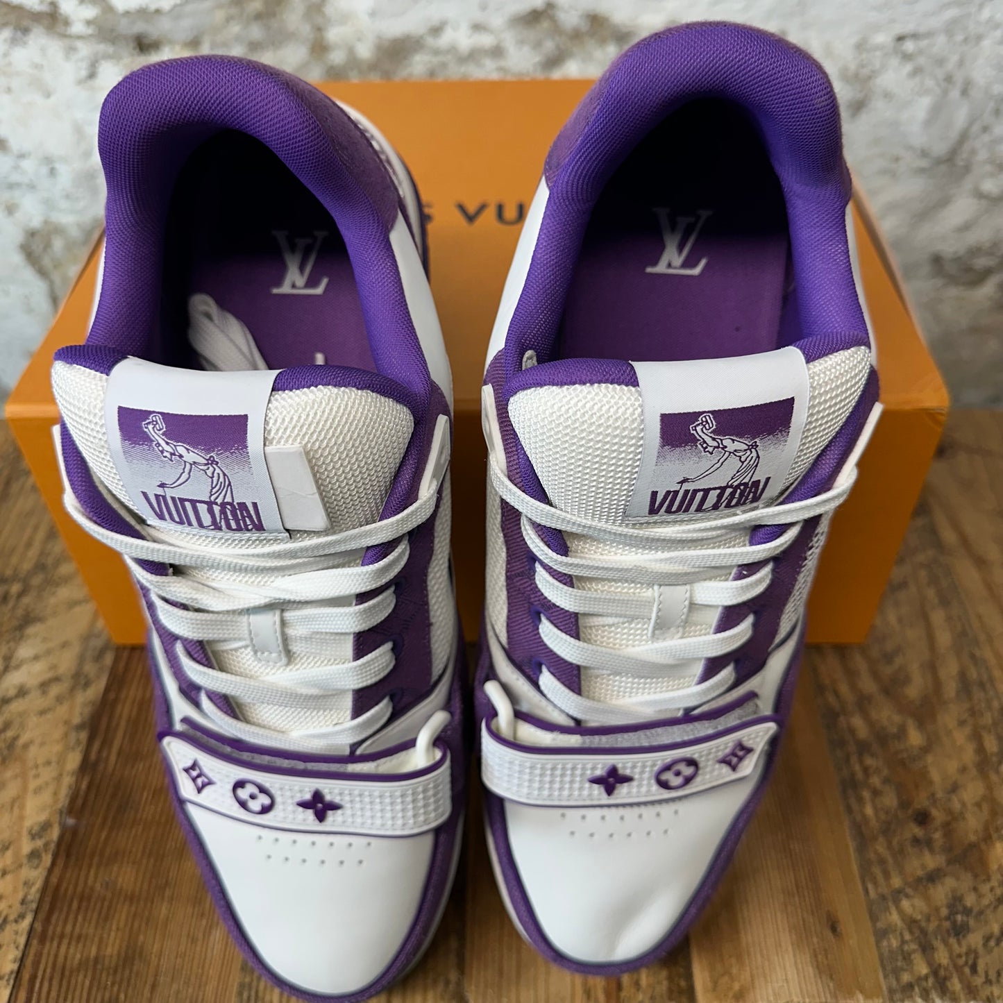 Louis Vuitton Purple White Strap Trainer Sneaker Sz 11.5 (10LV)
