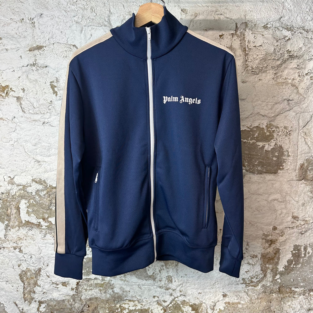 Palm Angels Navy Beige Track Jacket Sz M