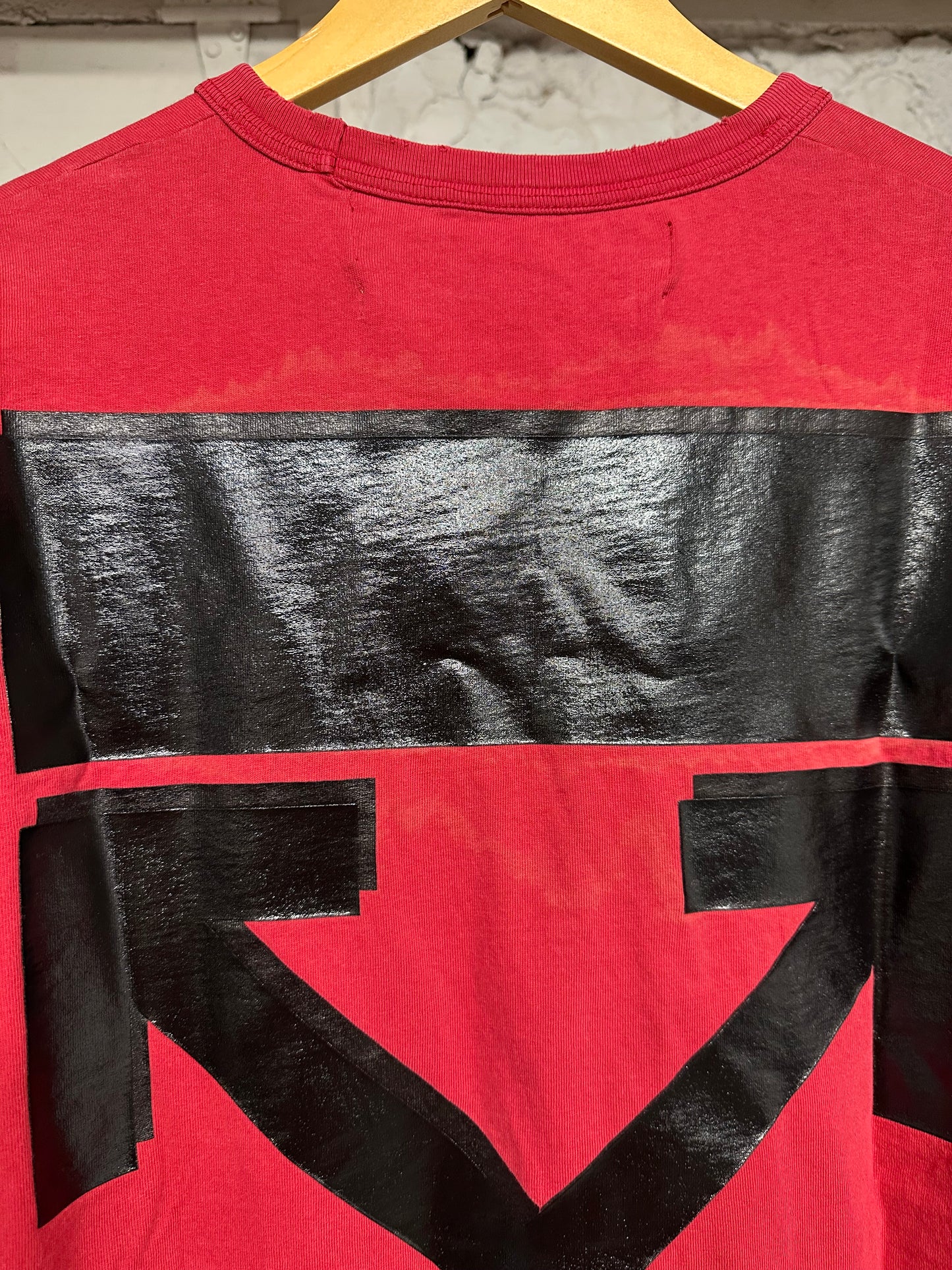 Off-White Champion Red T-Shirt Sz M