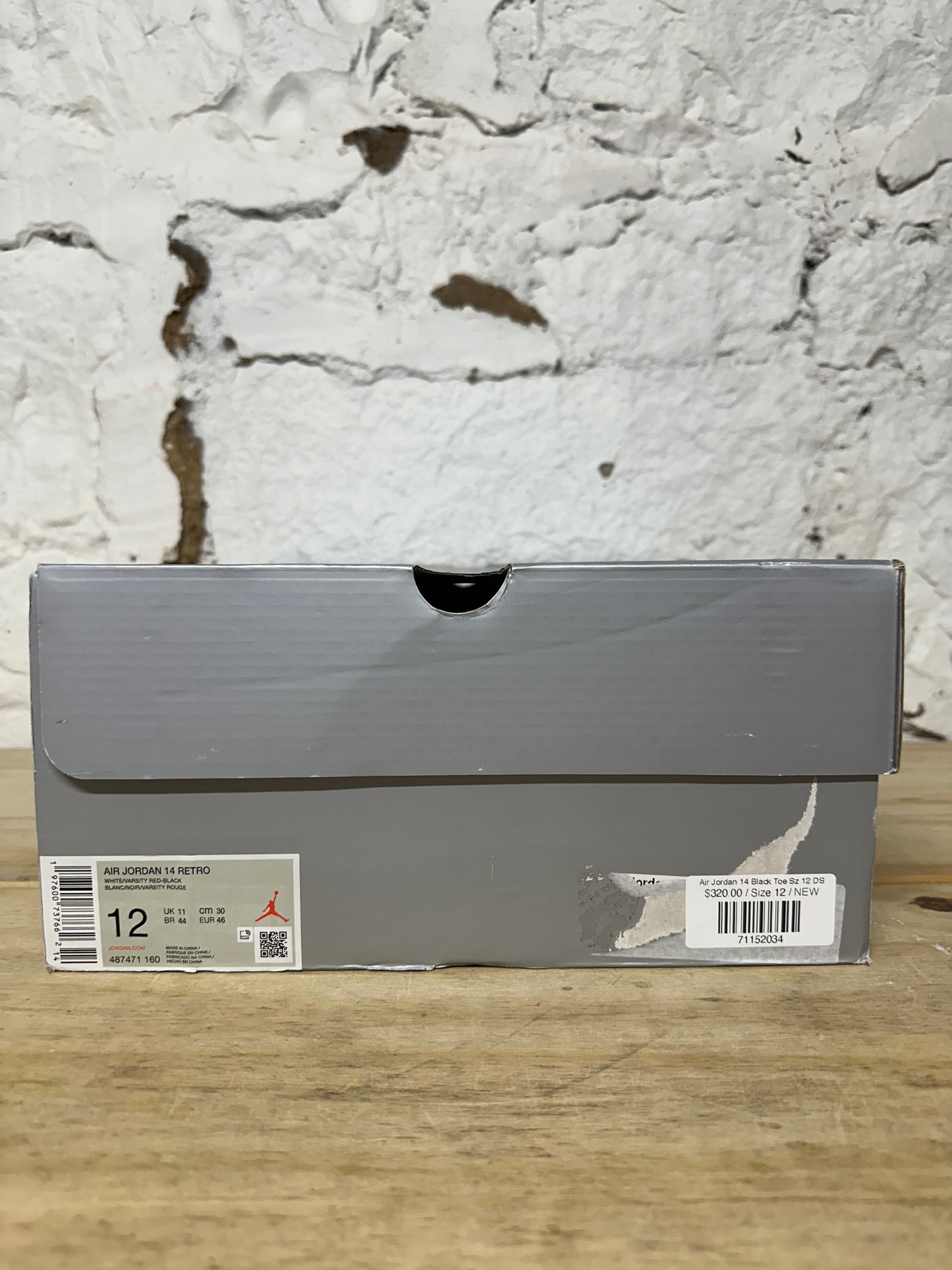 Air Jordan 14 Black Toe Sz 12 DS