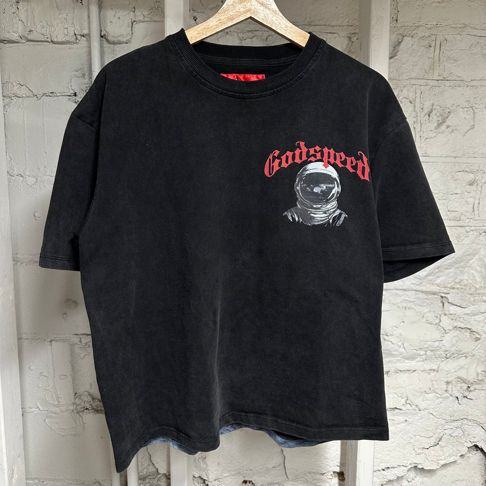 God Speed Black Astronaut T-Shirt Sz S