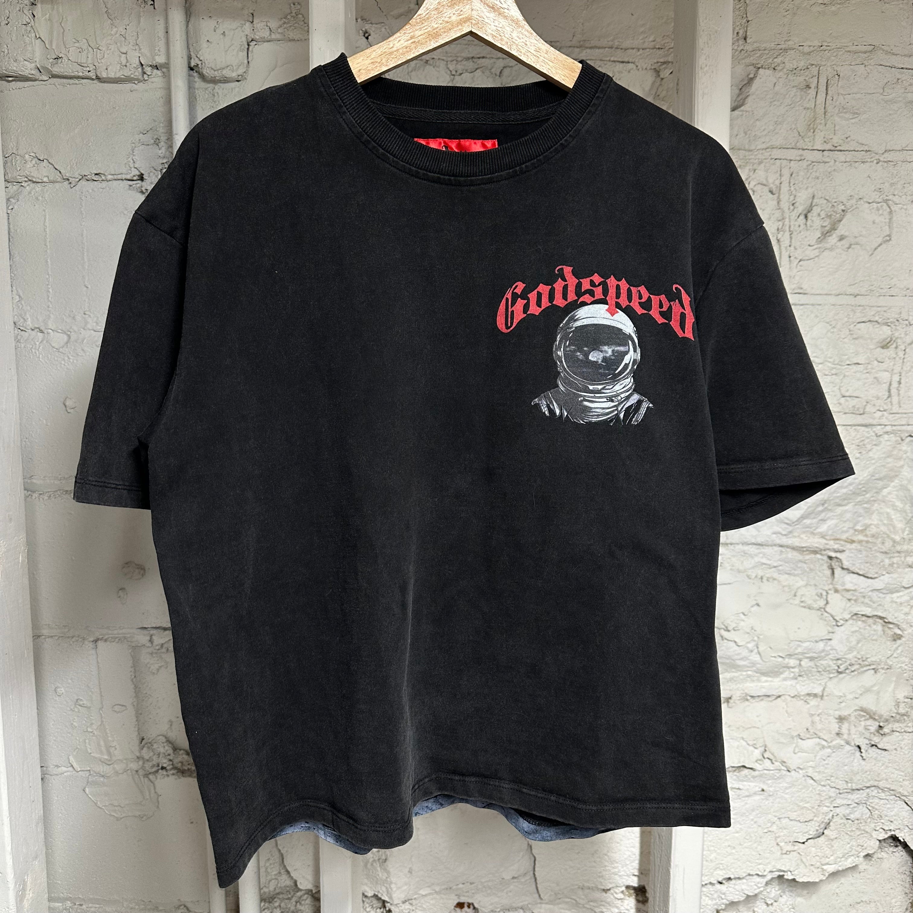 God Speed Black Astronaut T-Shirt Sz S