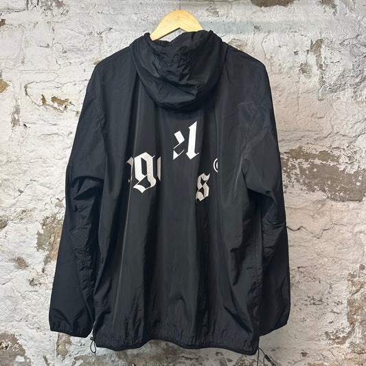 Palm Angels White Spell Zip Up Windbreaker Jacket Sz L