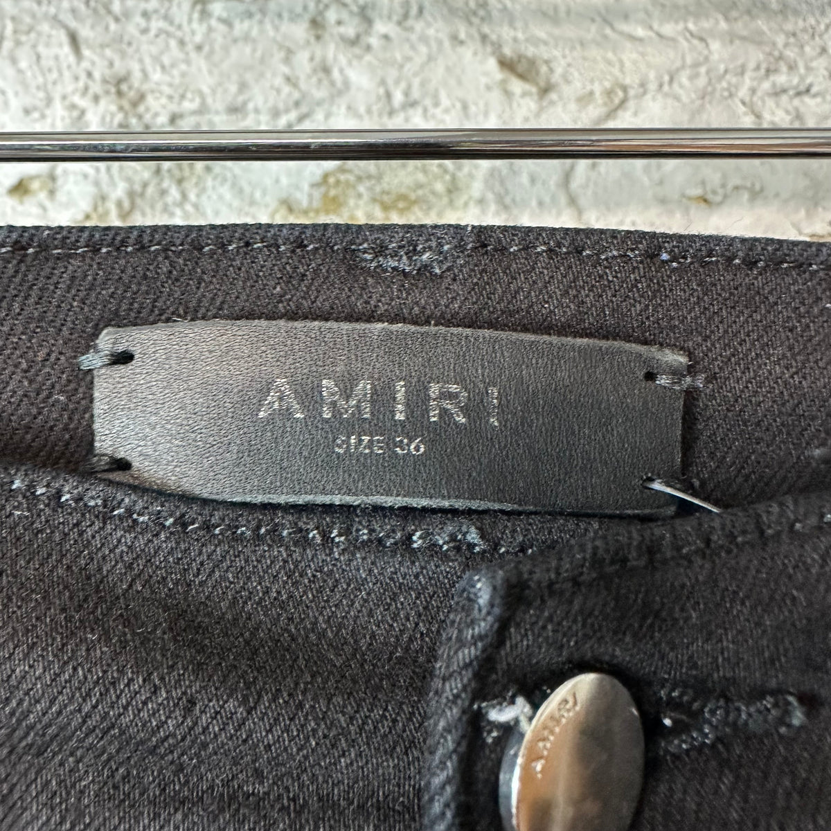 Amiri Blue Tie Dye Core Logo Black Denim Jeans Sz 36