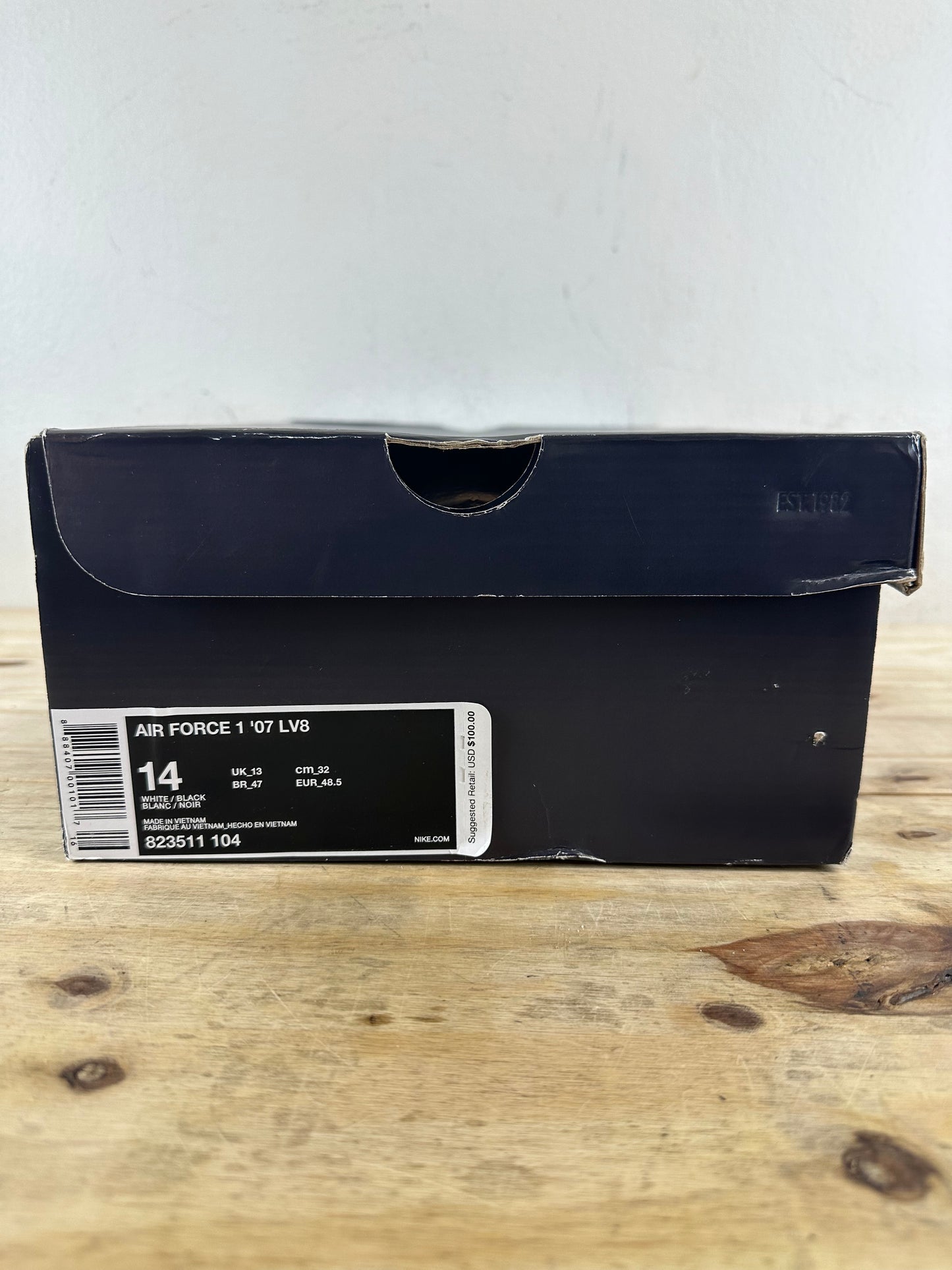 Nike Air Force 1 Low White Black Orange Sz 14 DS