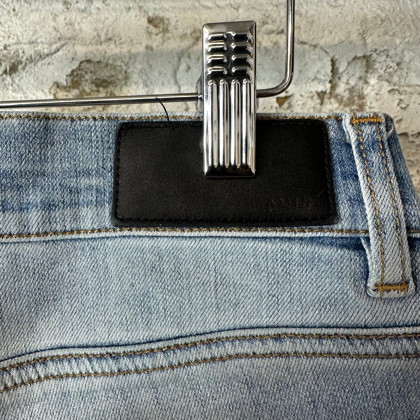 Amiri Distressed Patched Blue Denim Jeans Sz 32