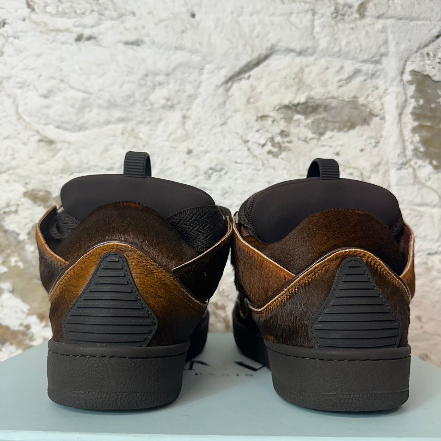 Lanvin Curb Brown Pony Hair Sneaker