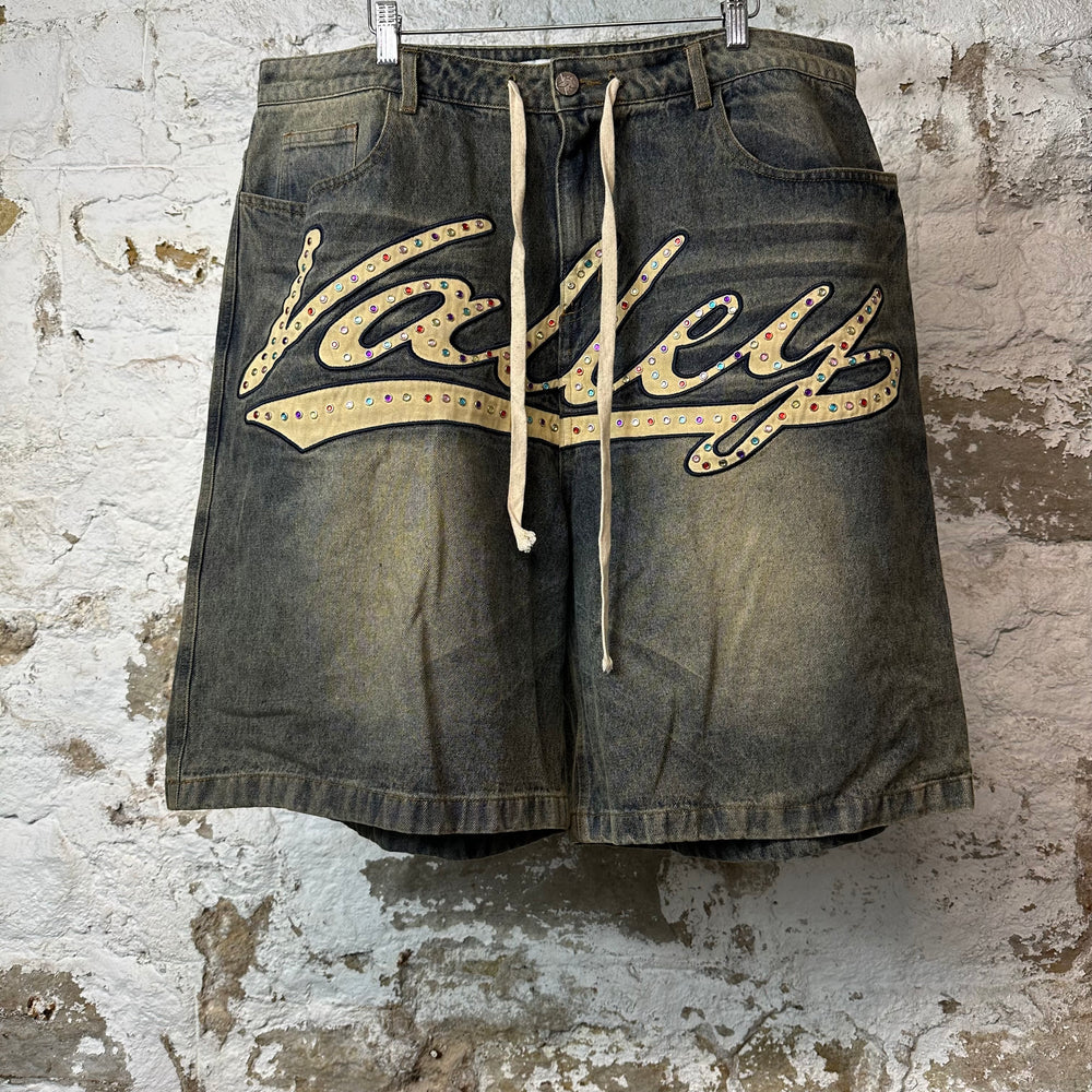 Vale Skittles Blue Jean Shorts Sz 36
