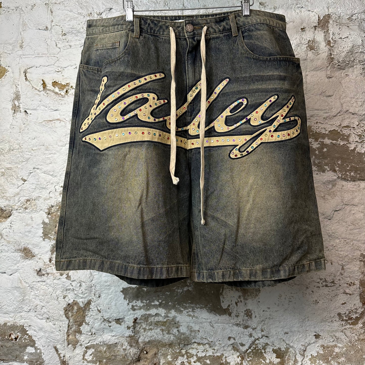 Vale Skittles Blue Jean Shorts Sz 36