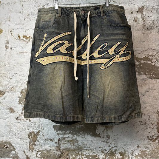 Vale Skittles Blue Jean Shorts Sz 36