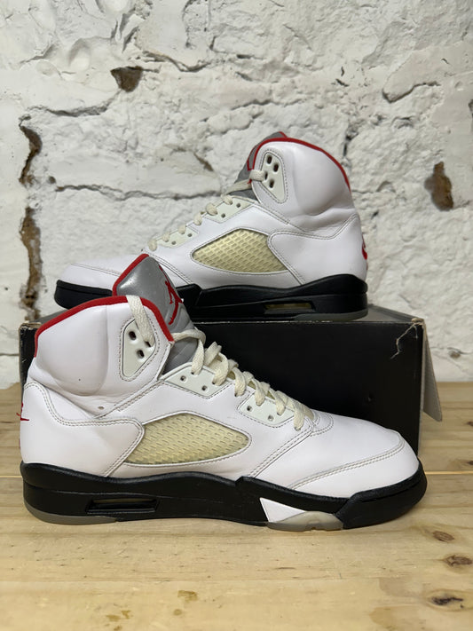 Air Jordan 5 Fire Red Silver Tongue Sz 11