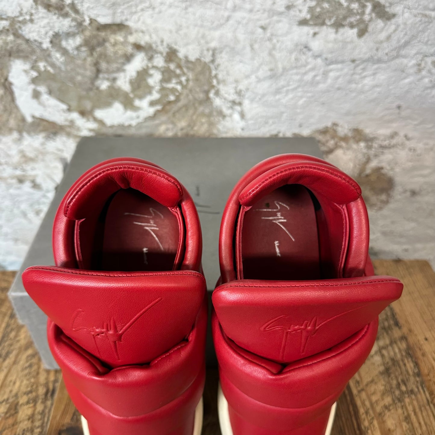 Giuseppe Zanotti Red Leather Double Velcro Sneaker Sz 11 (44)