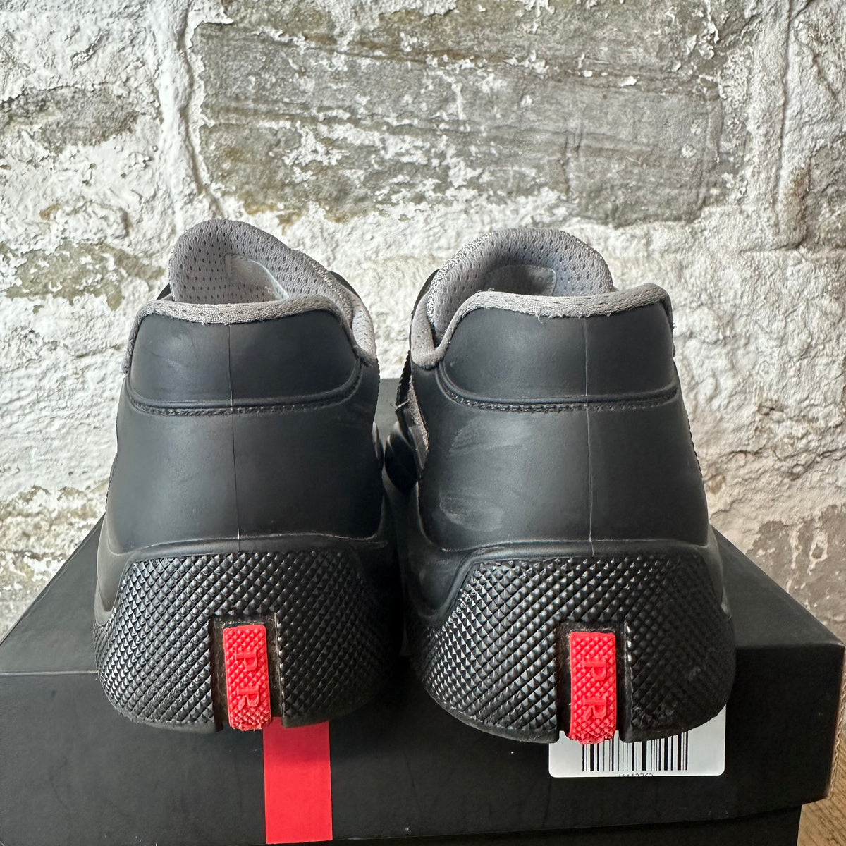 Prada Americas Cup Black Rubber Sneaker Sz 7 (40)