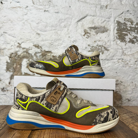 Gucci Ultrapace Brown Yellow White Sneaker Sz 8.5