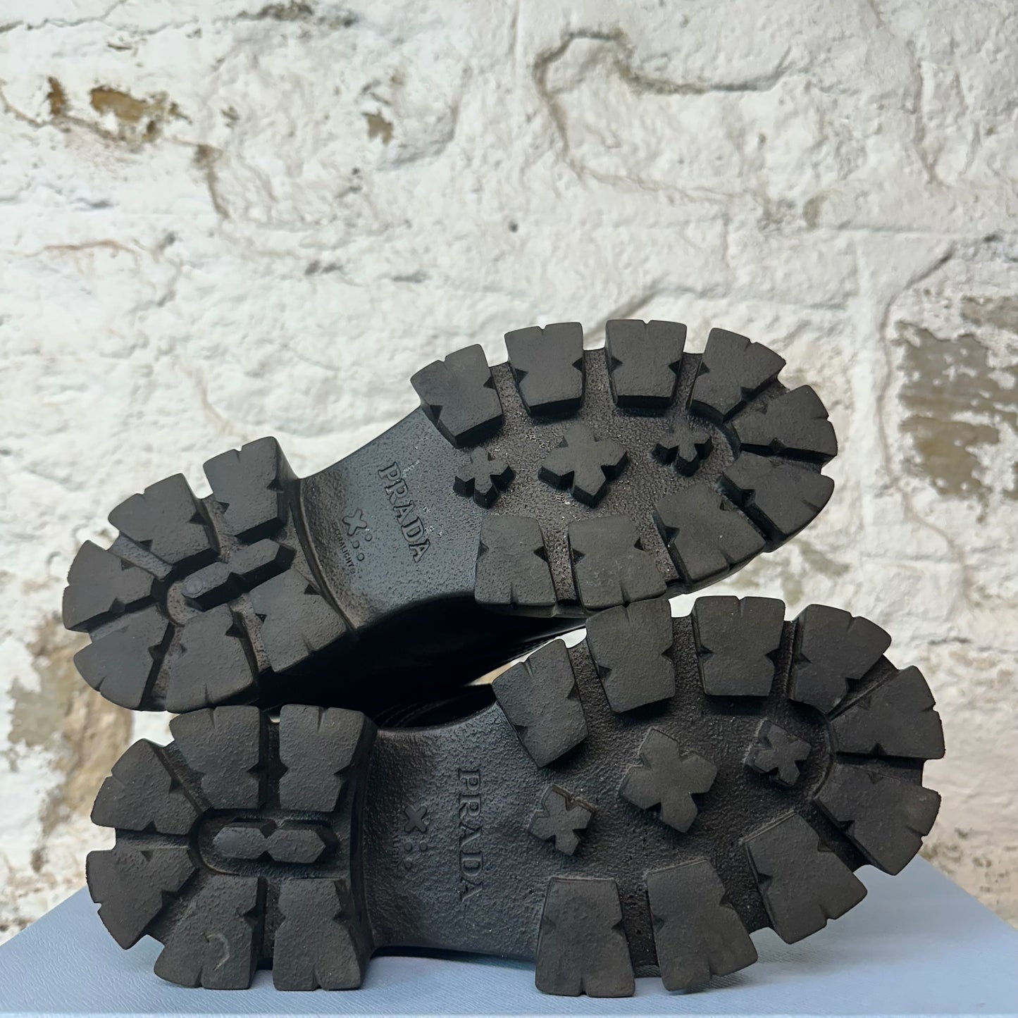 Prada Monolith Brushed Leather Re Nylon Boot Sz 6 (38.5)