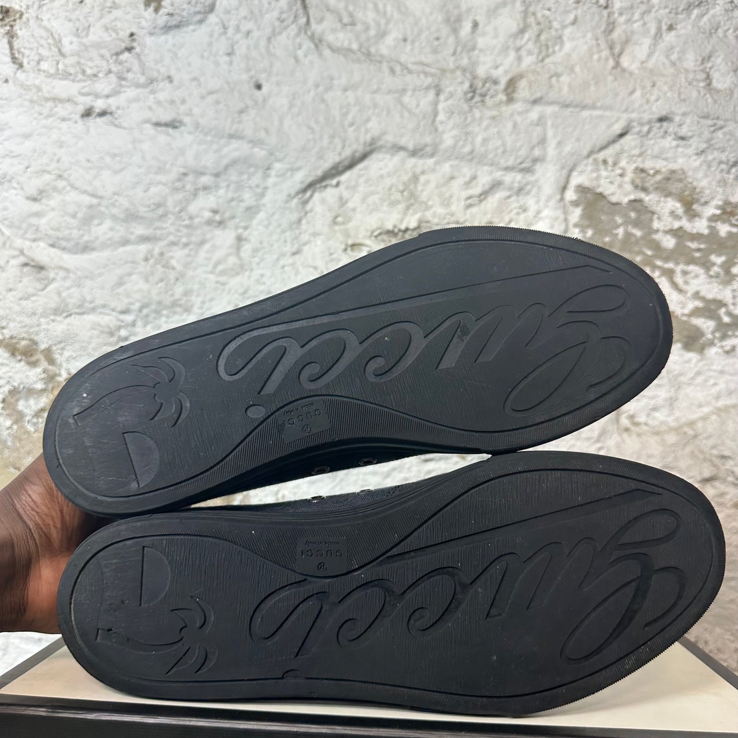 Gucci Black Monogram Low Top Sneaker Sz 9.5