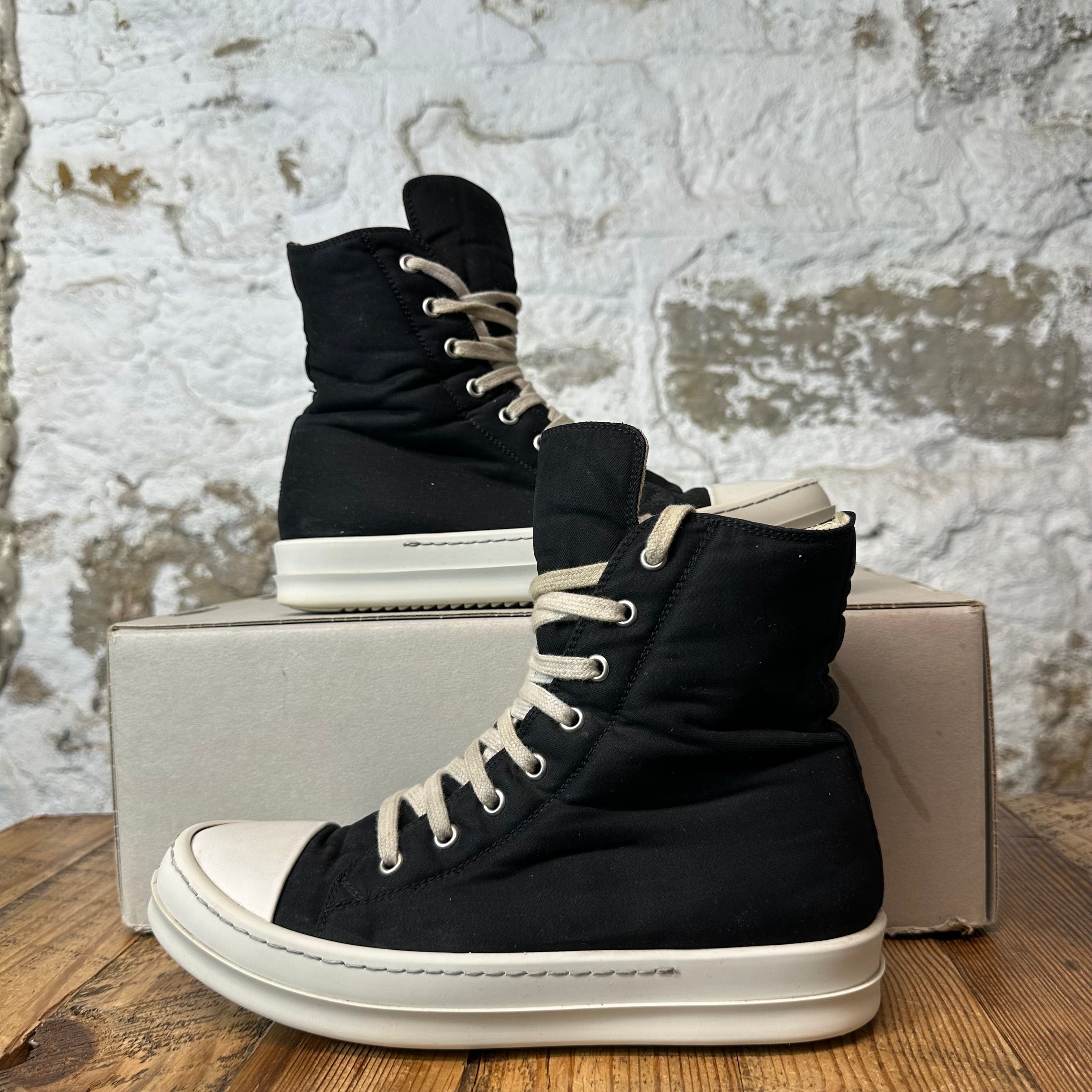Rick Owens High Black Puffer Milk Sneaker Sz 6 (38)
