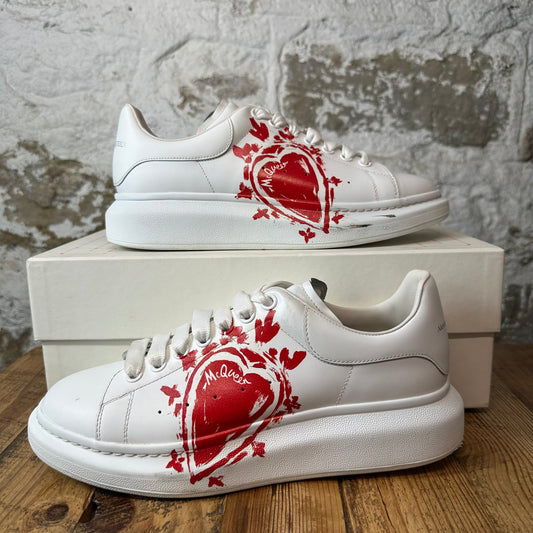 Alexander Mcqueen Heart Logo White Sneaker Sz 9 (42)