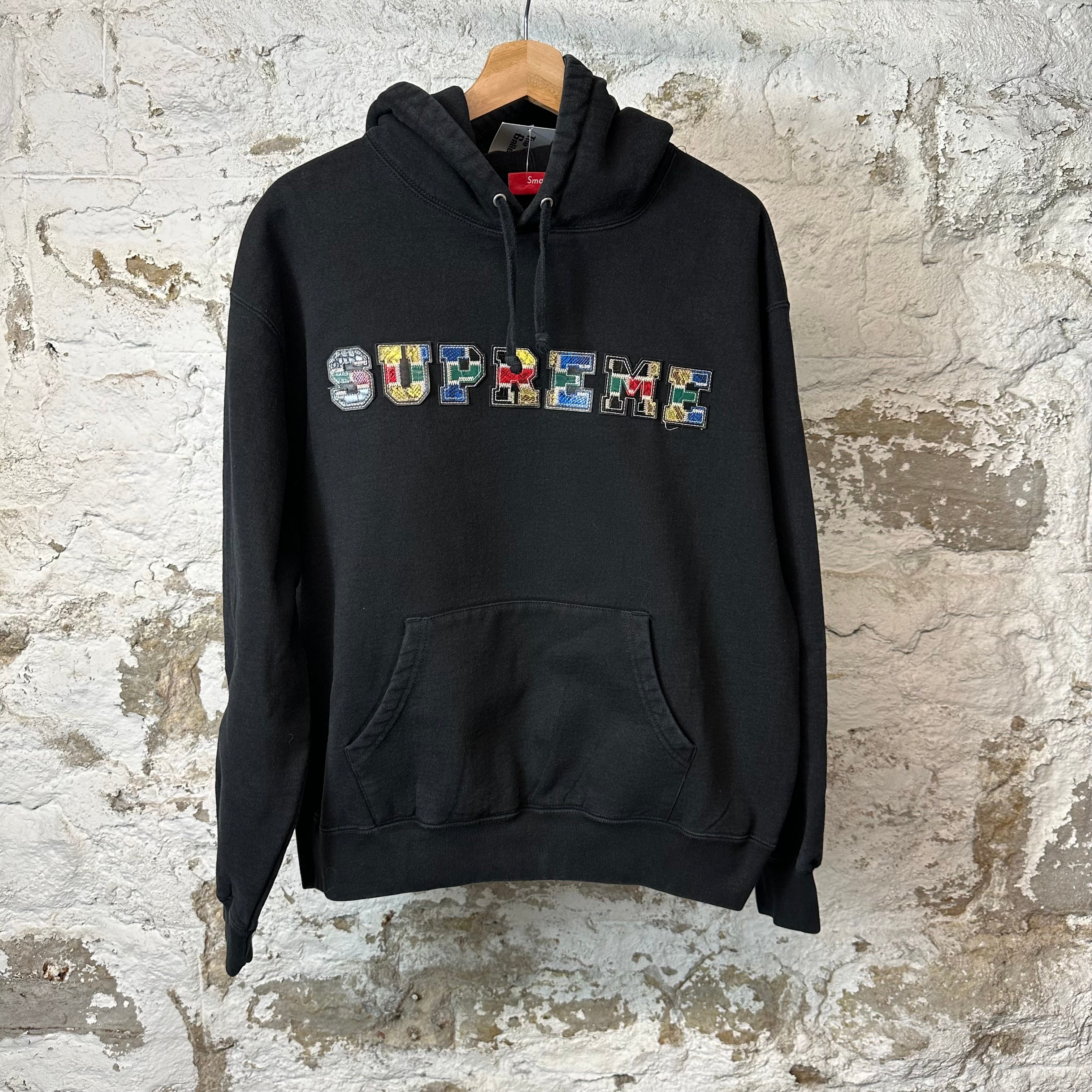 Supreme Patchwork Spell Hoodie Black Sz S