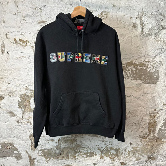 Supreme Patchwork Spell Hoodie Black Sz S
