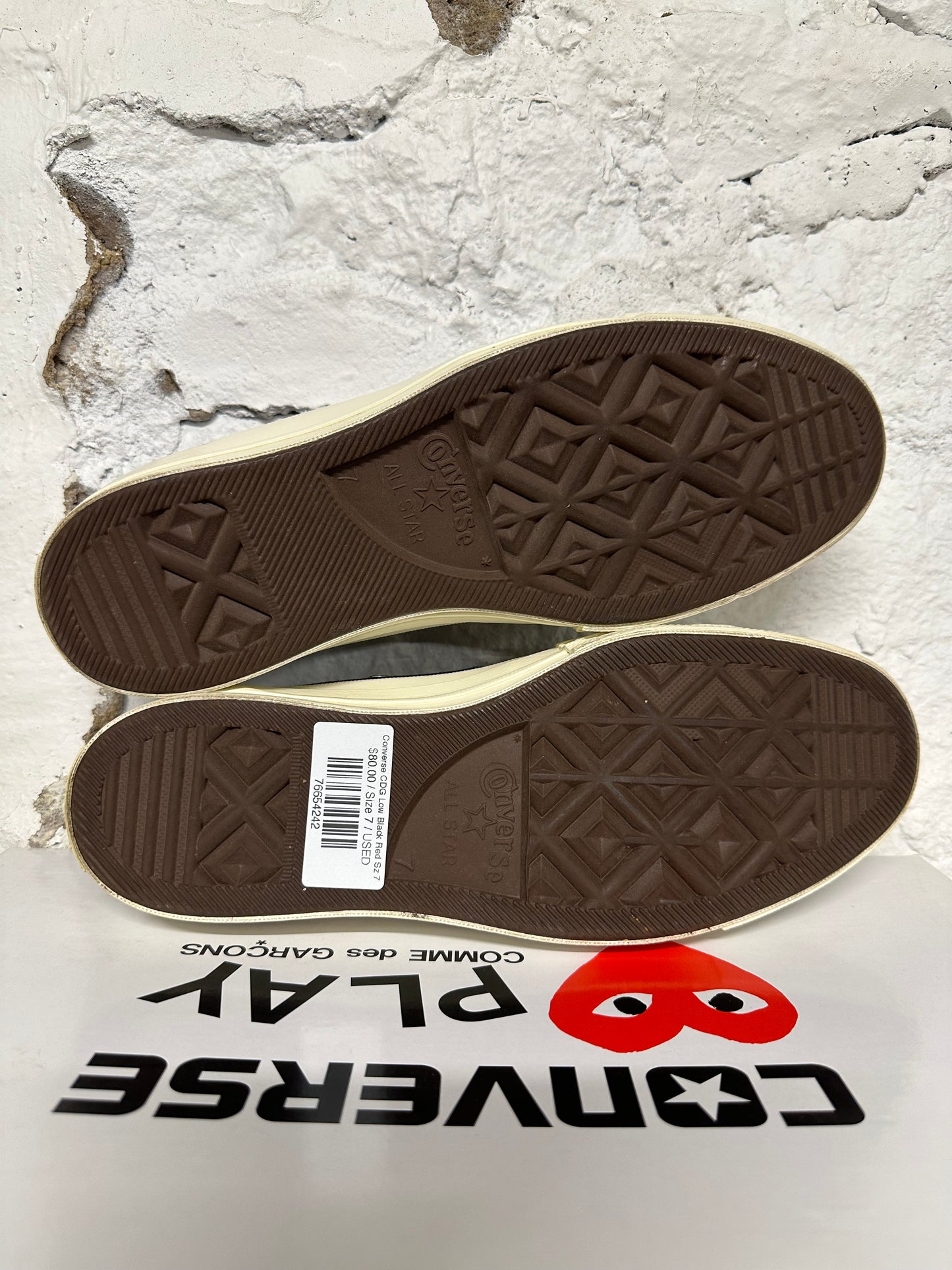 Converse Chuck Taylor All Star 70 OX CDG Low Black Red Sz 7