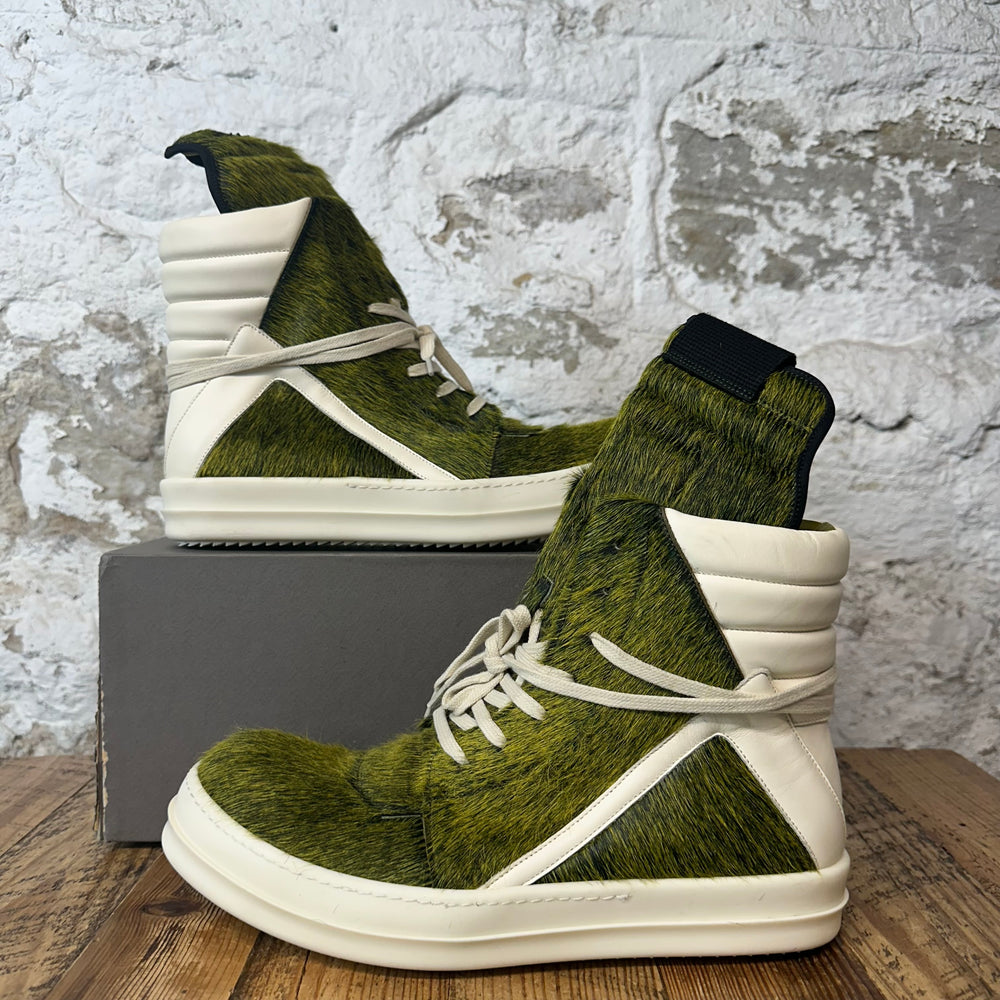 Rick Owens High Geobasket Pony Hair Acid Melange Mik Sneaker Sz 12 (45)