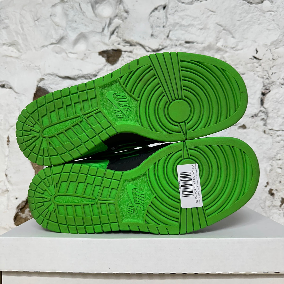 Nike Air Off-White Rubber Dunk Green Strike Sz 9