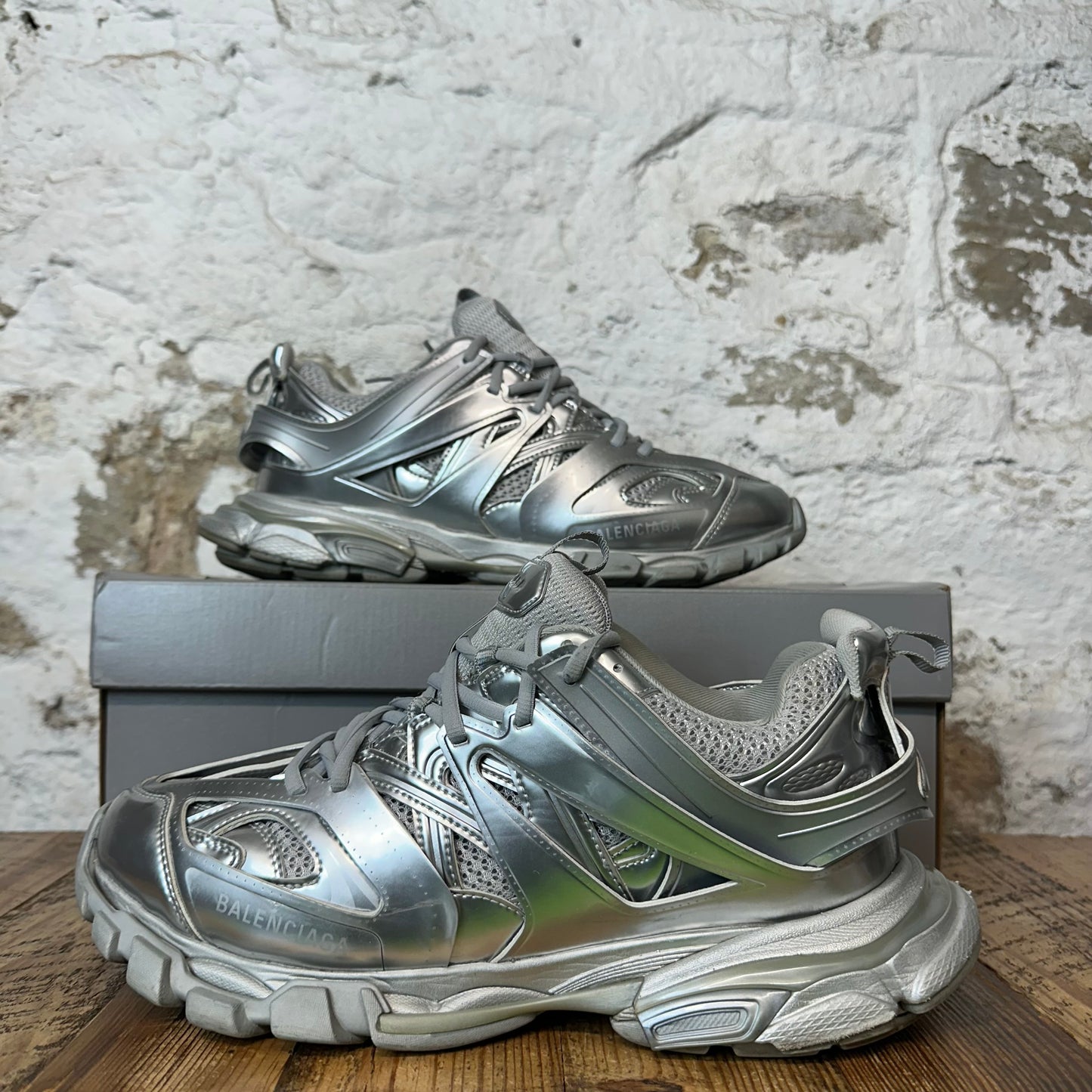 Balenciaga Track Runner Silver Sneaker Sz 11 (44)