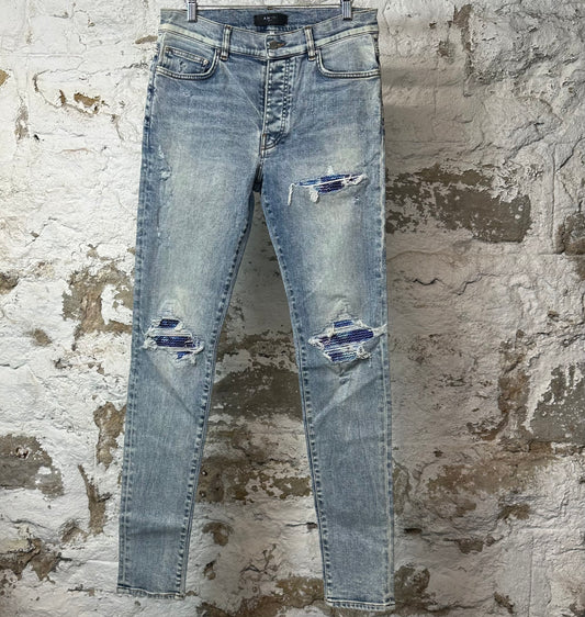Amiri MX1 Tie Dye Washed Blue Denim Jeans Sz 32