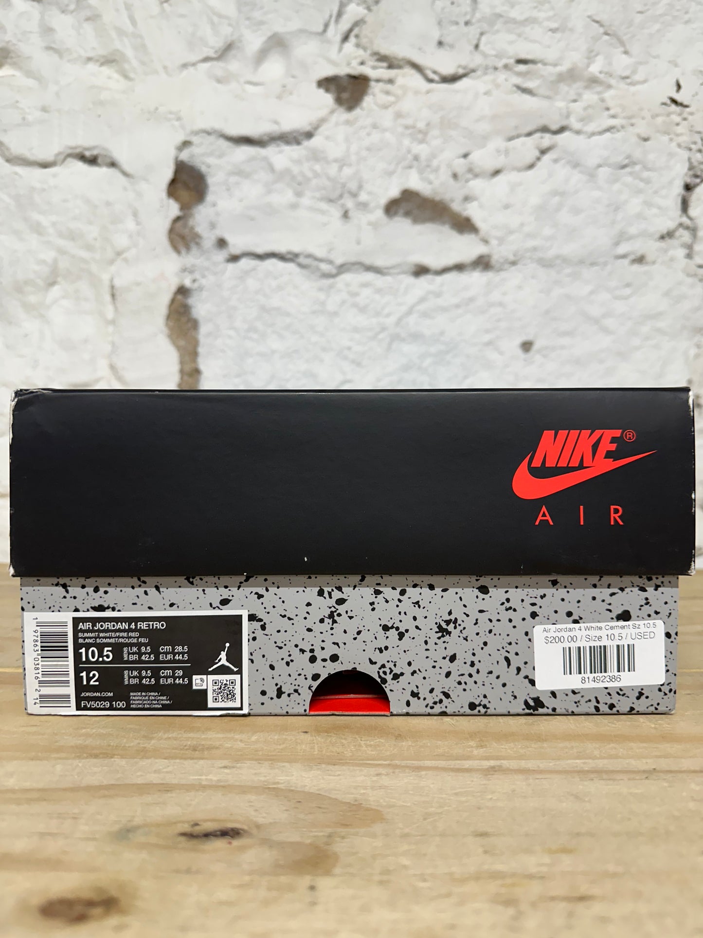 Air Jordan 4 White Cement Sz 10.5