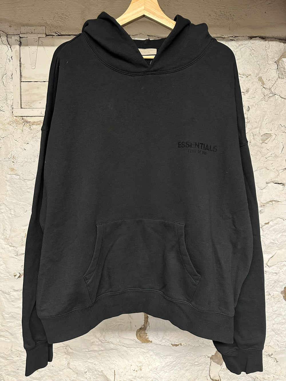 Fear of God Essentials Black Hoodie Sz L