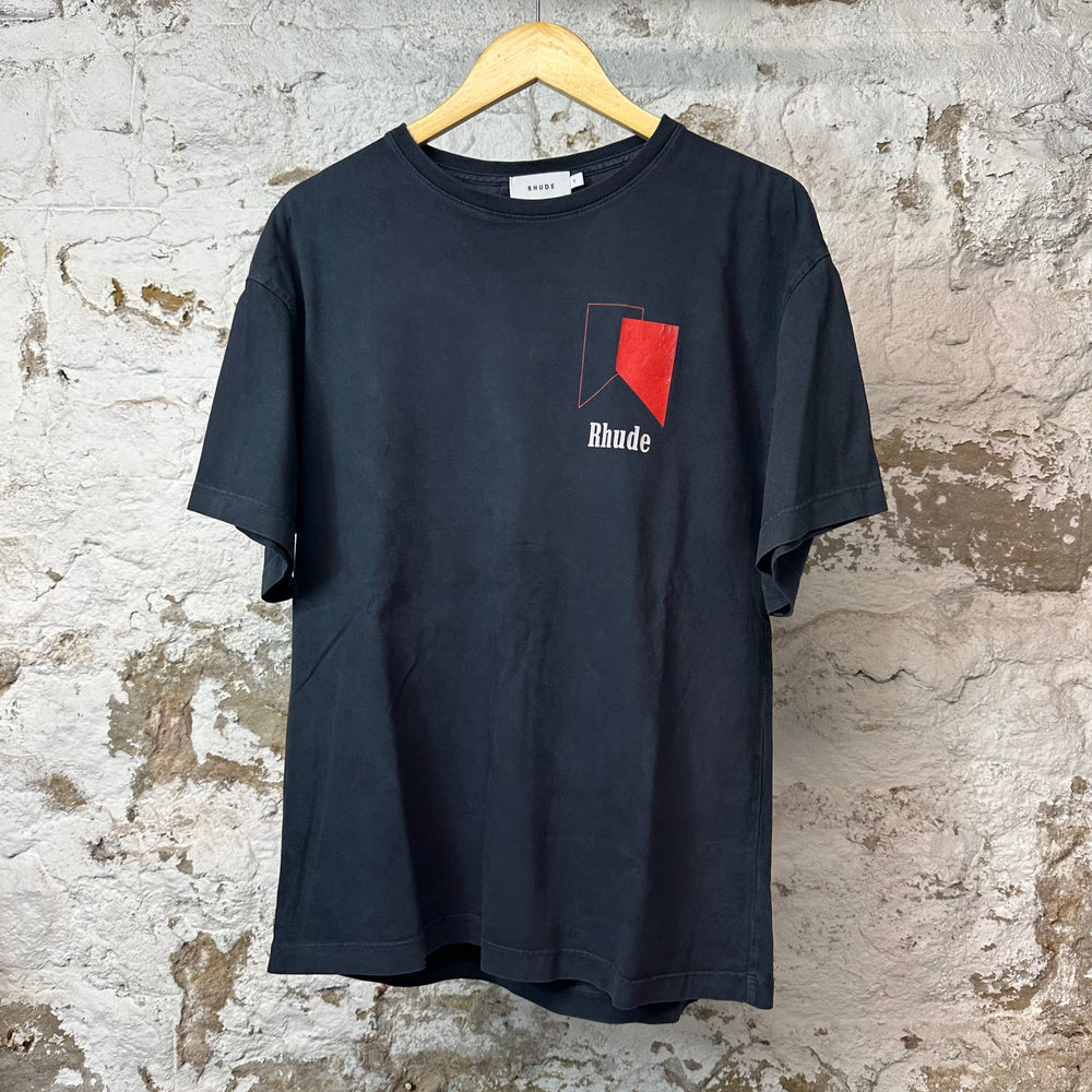 Rhude Red Logo T-shirt Black Sz S