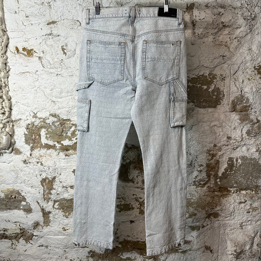 Amiri Jacquard Double Knee Carpenter Blue Denim Sz 30