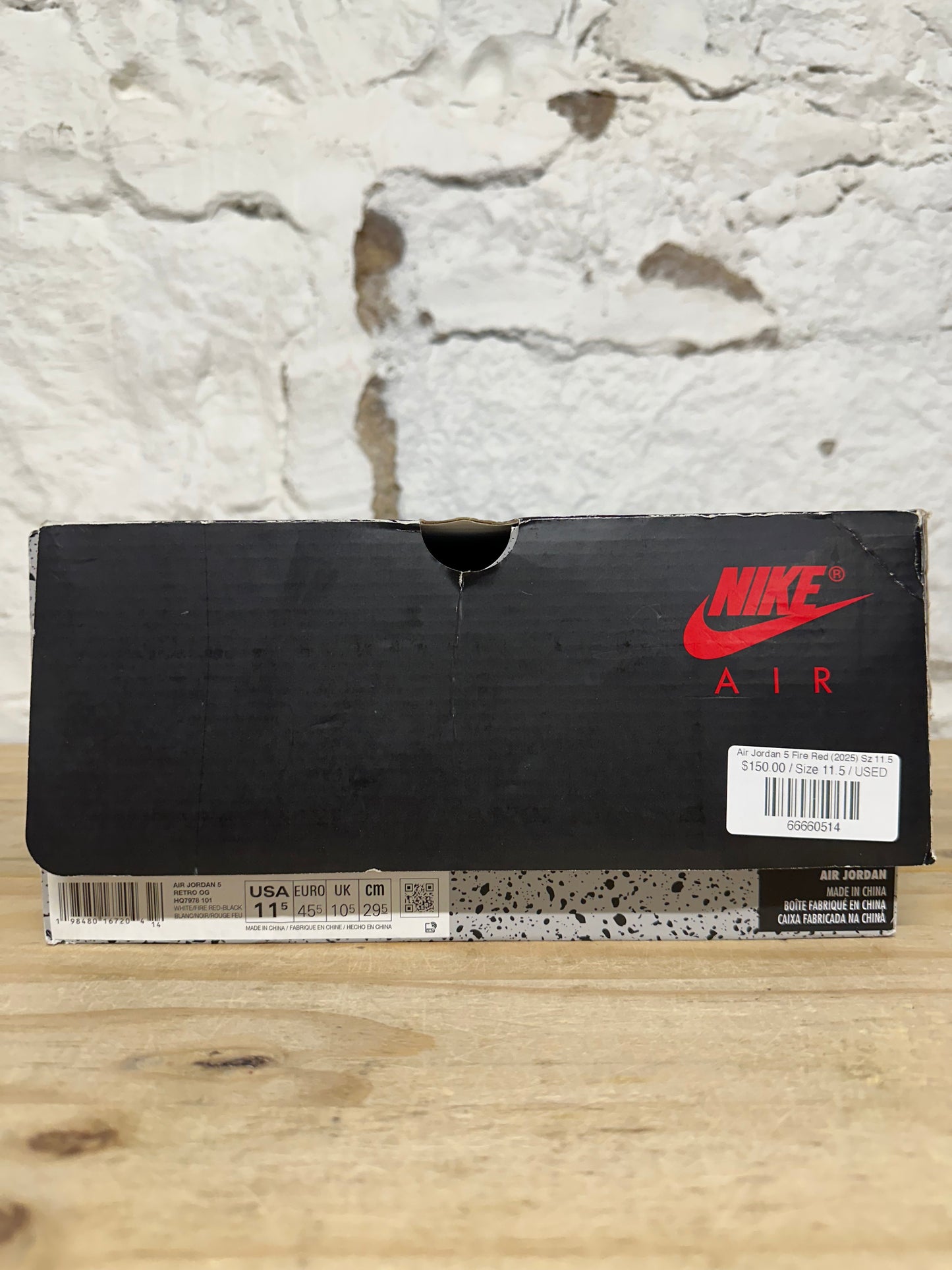 Air Jordan 5 Fire Red Black Tongue (2025) Sz 11.5