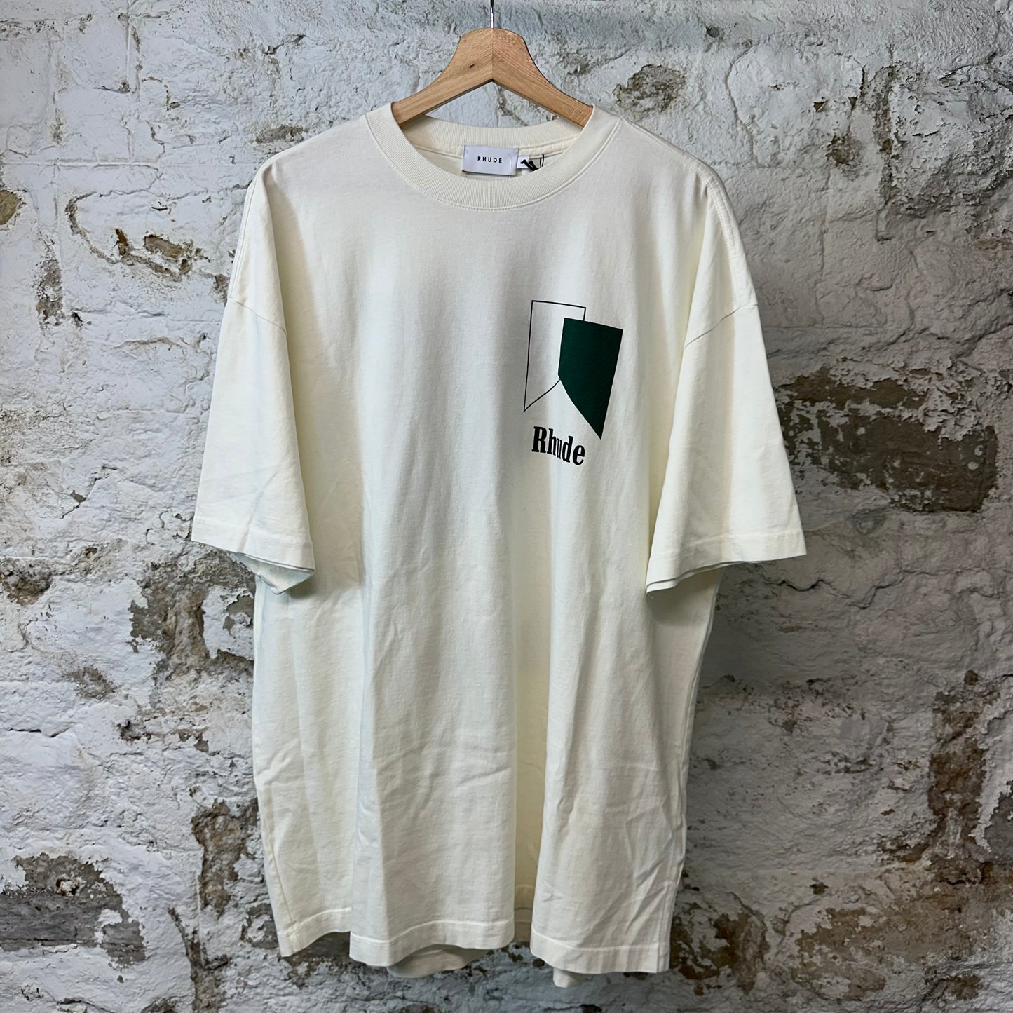 Rhude Green Logo T-shirt White Sz XL DS