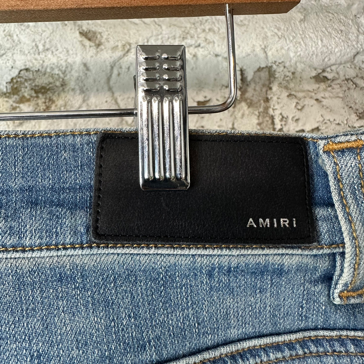 Amiri MX1 Pink Tie Dye Thrasher Blue Denim Jeans Sz 32
