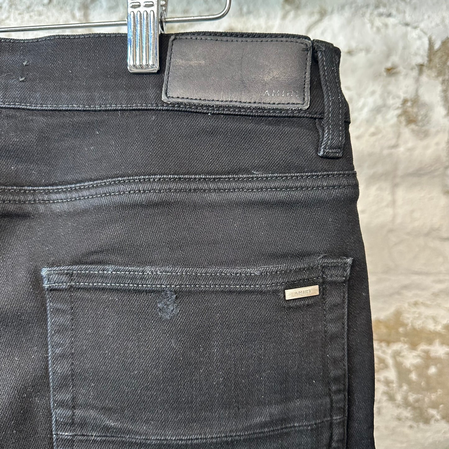 Amiri MX1 Red White Acid Black Denim Jeans Sz 34