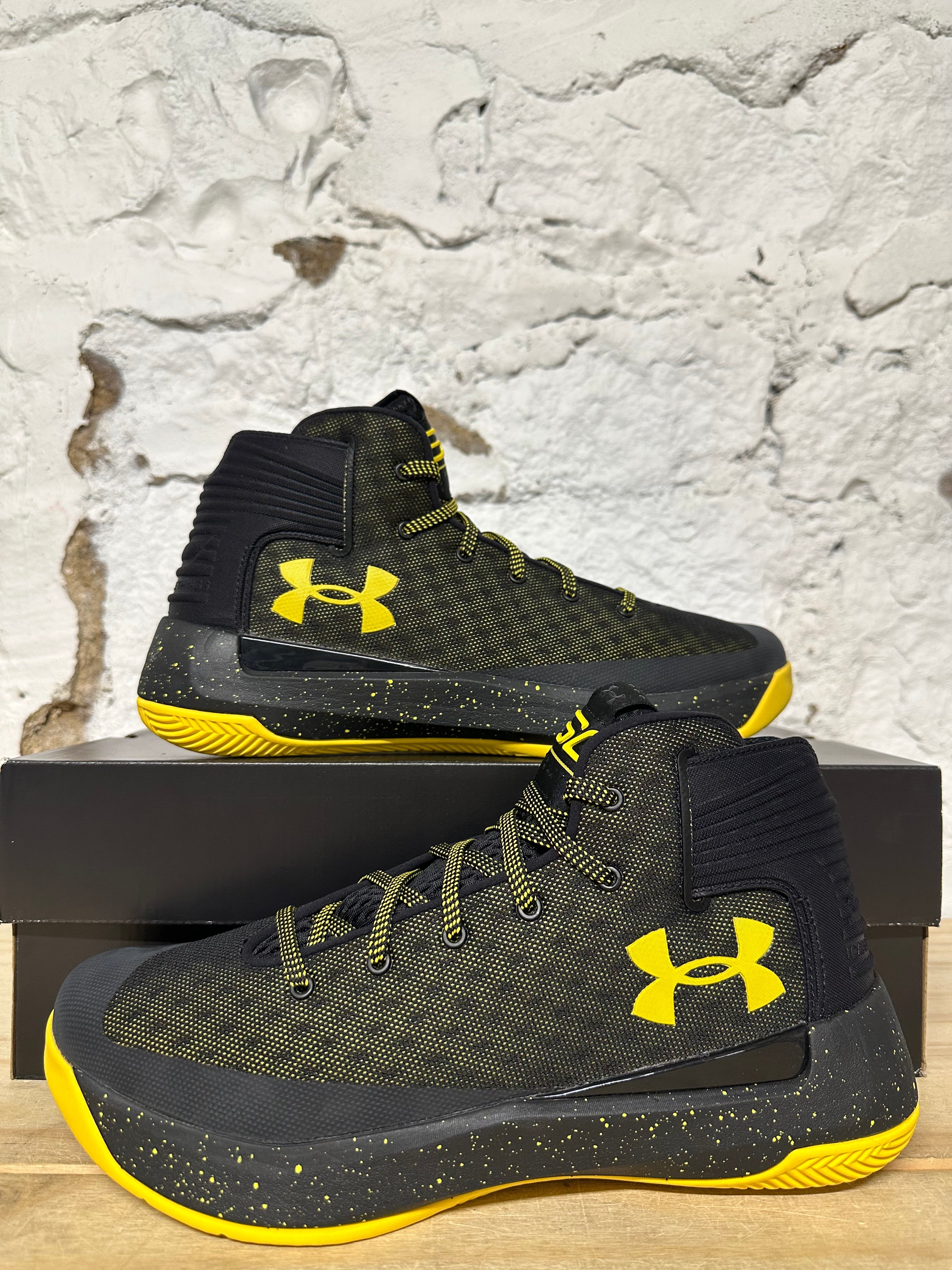 Under Armour Curry 3Zer0 Black Yellow Sz 10 DS