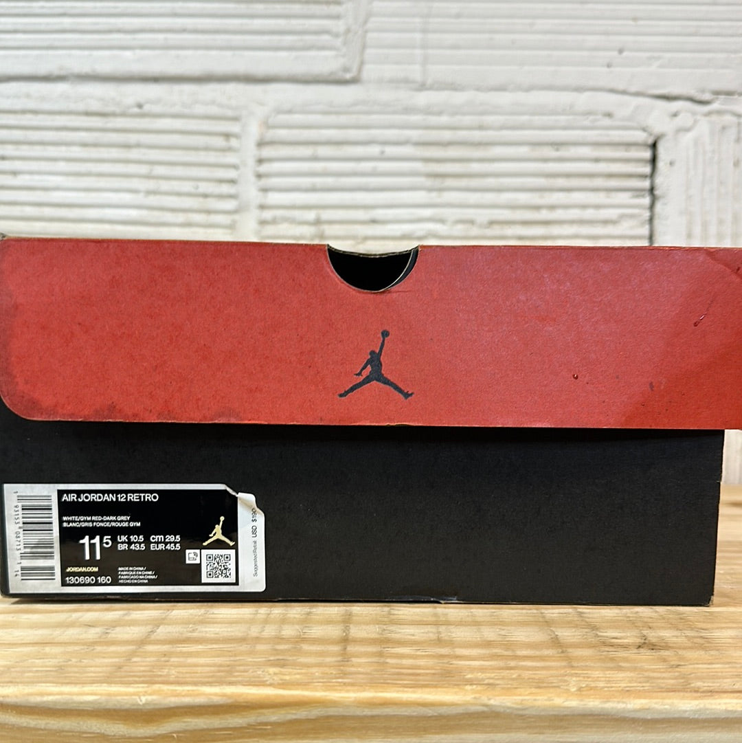 Air Jordan 12 White Dark Grey Sz 11.5