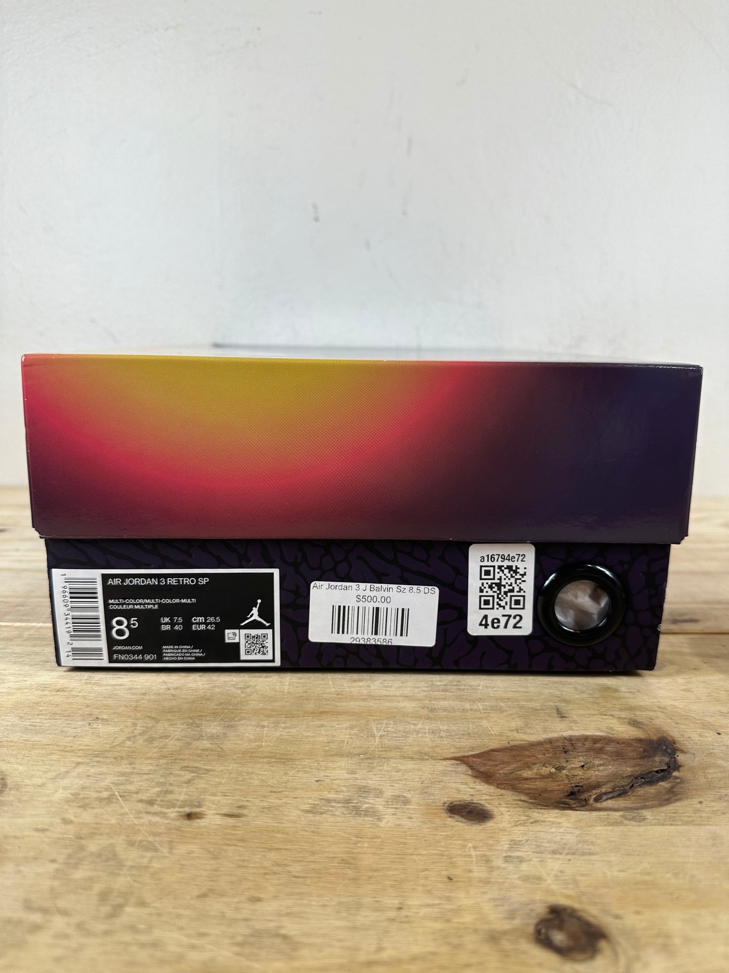 Air Jordan 3 J Balvin Medellin Sunset Sz 8.5 DS