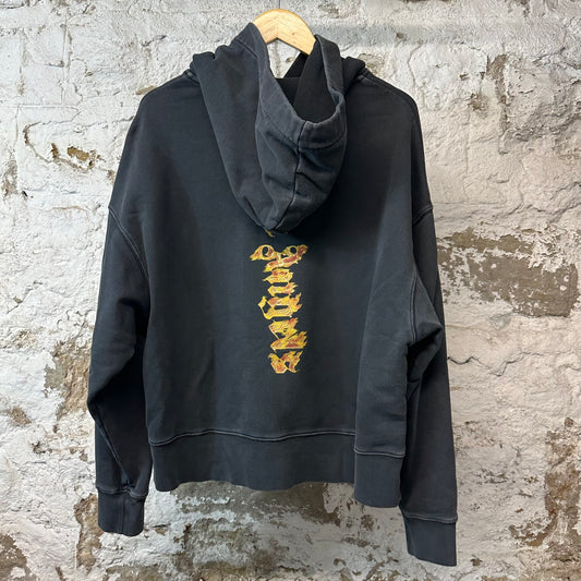 Palm Angels Flame Logo Hoodie Black Sz S