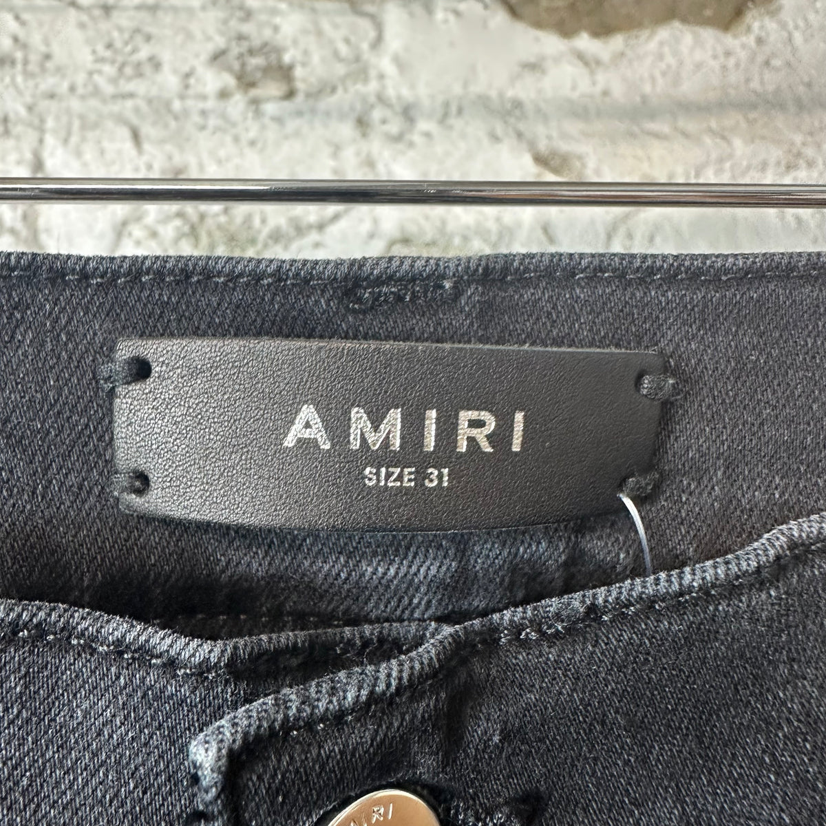 Amiri MX1 Cream Suede Black Denim Jeans Sz 31
