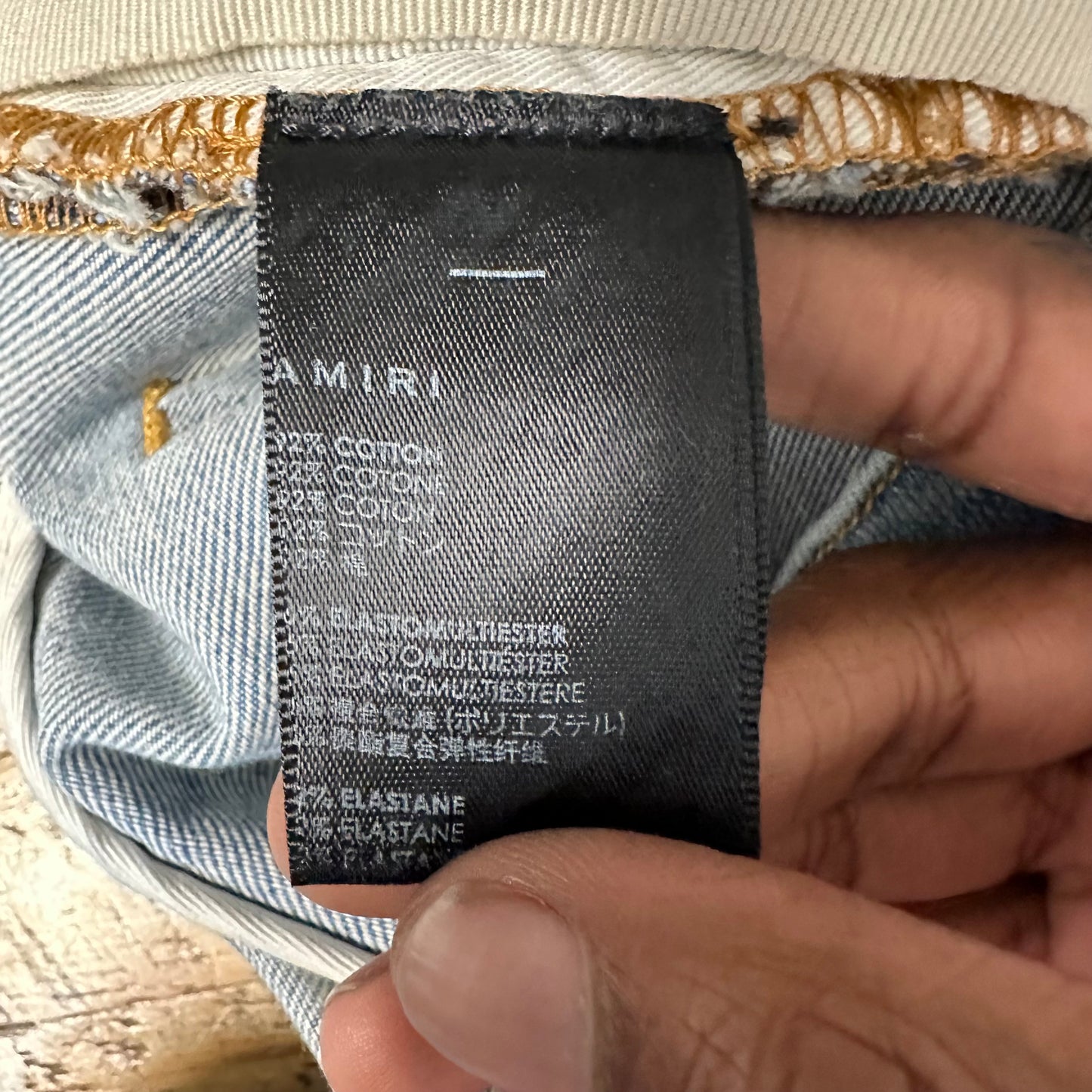 Amiri Plain Distressed Blue Denim Jeans Sz 34