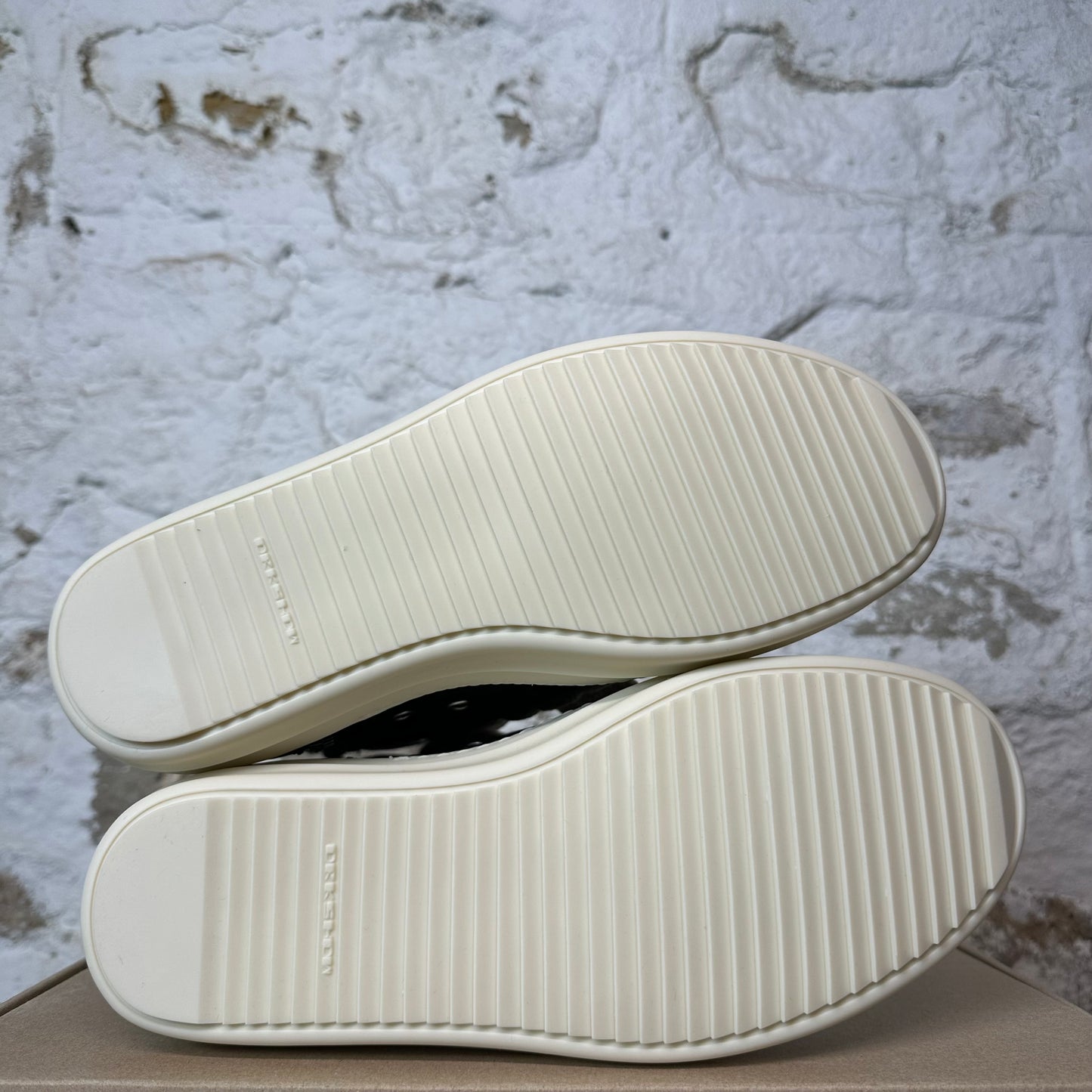 Rick Owens High Jumbo Lace Black Nylon Milk Sneaker