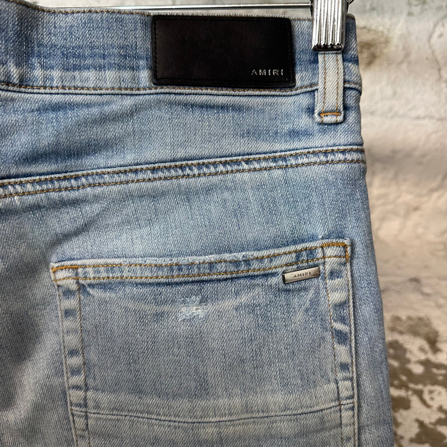 Amiri Multicolored Paisley Blue Denim Jeans Sz 32