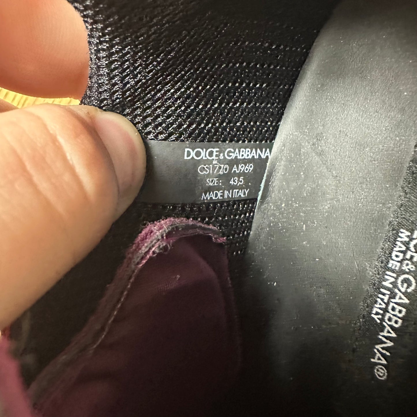 Dolce Gabbana NS1 Maroon Black Sneaker Sz 10.5 (43.5) No Box